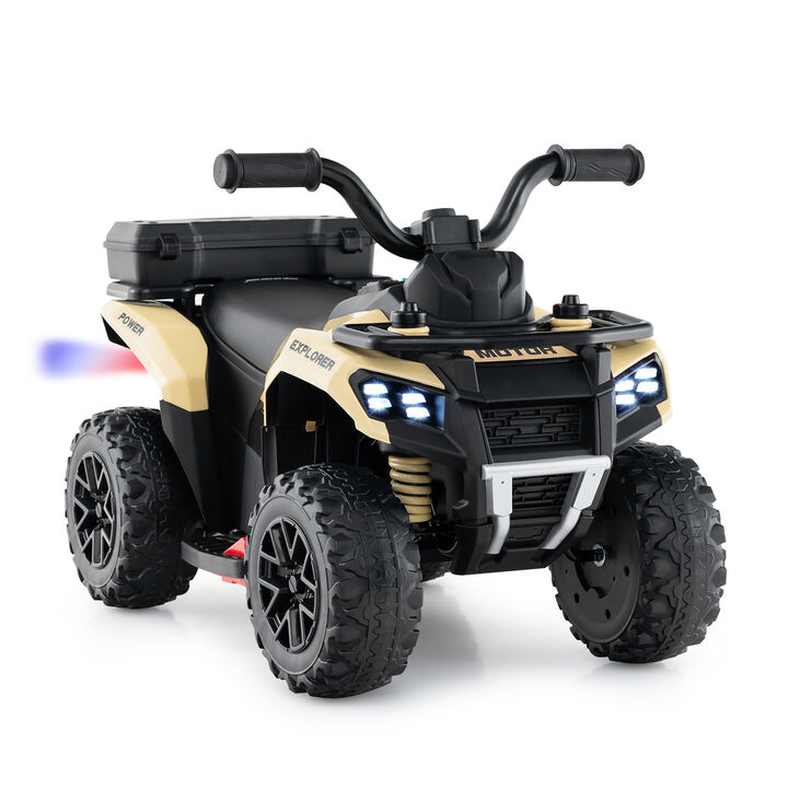 6V Electric Kids Ride-On ATV with Spray Feature, Storage Box and Music
