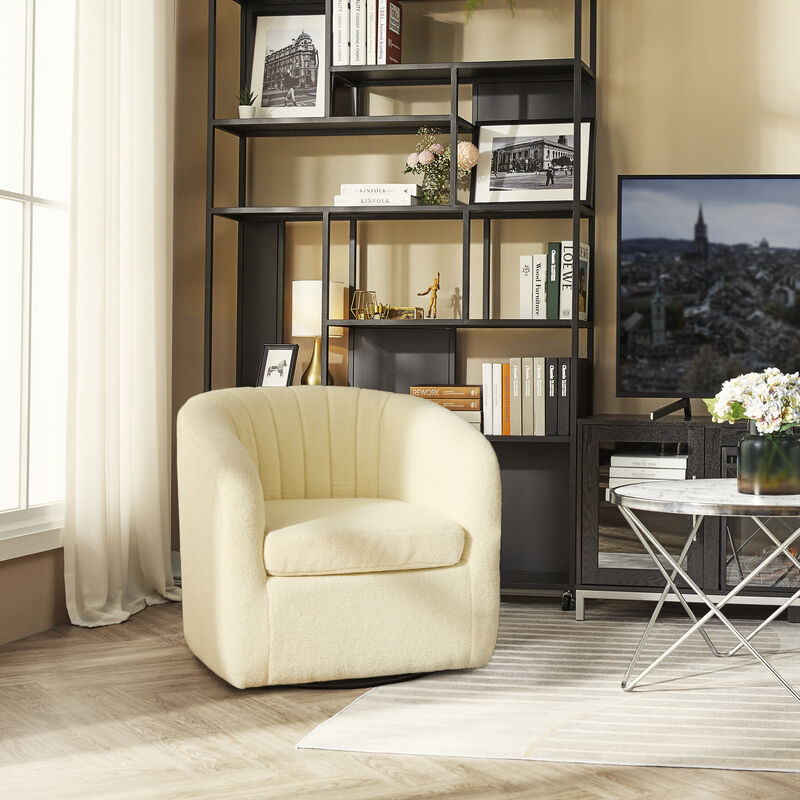 Teamson home - Monroe faux shearing 28.75" Swivel Tub Chair image number 4