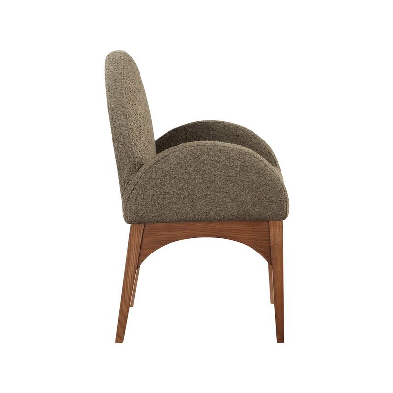 Meridian Furniture Waldorf Olive Boucle Fabric Dining Chair