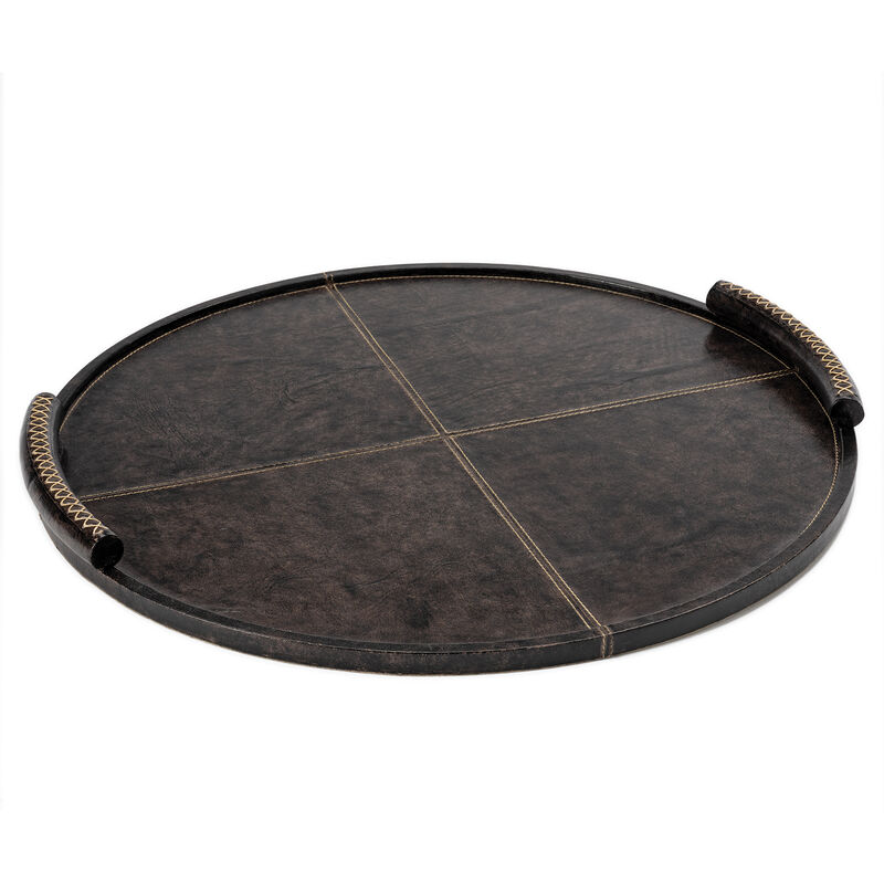 Forte Leather Tray Round Large