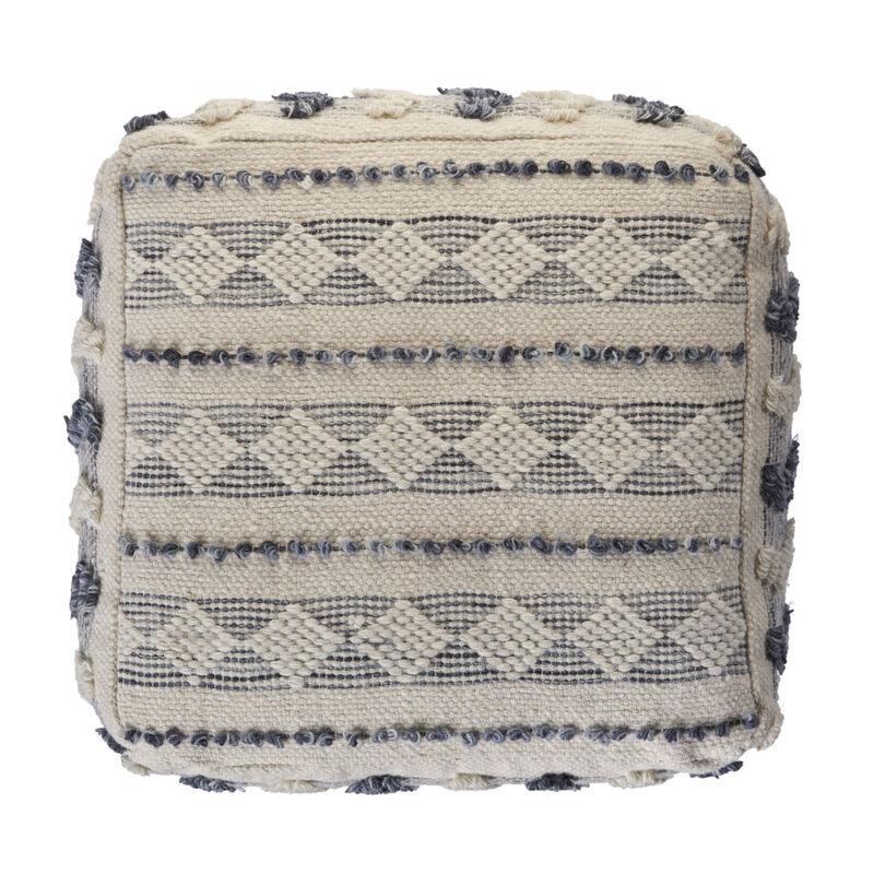 Decorative Wool Ottoman for Bedroom, Living Room, and Lounge Spaces