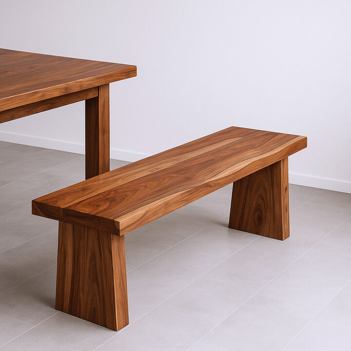 HomeRoots 75" Brown Solid Wood Live Edge Dining Bench