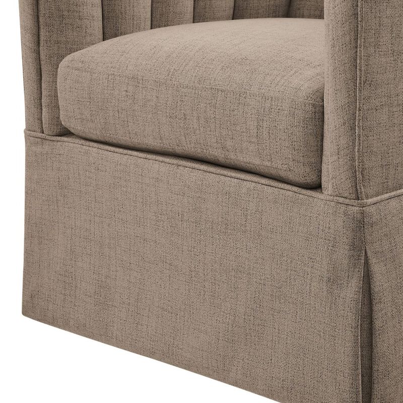 Sanibel Skirted Swivel Accent Chair - Brown