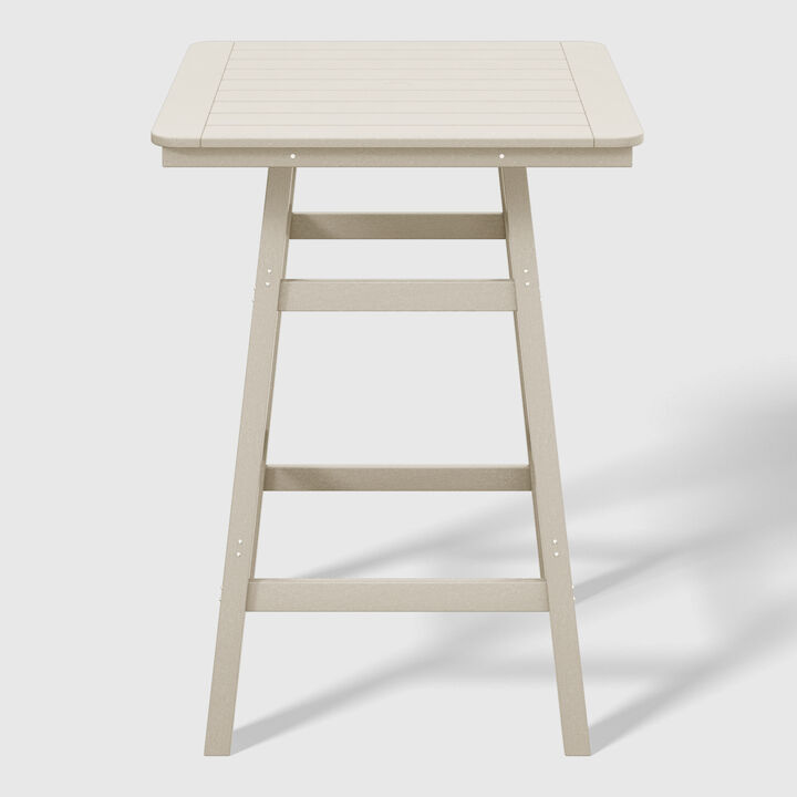 WestinTrends Square Outdoor Patio Bistro Bar Table With Umbrella Hole