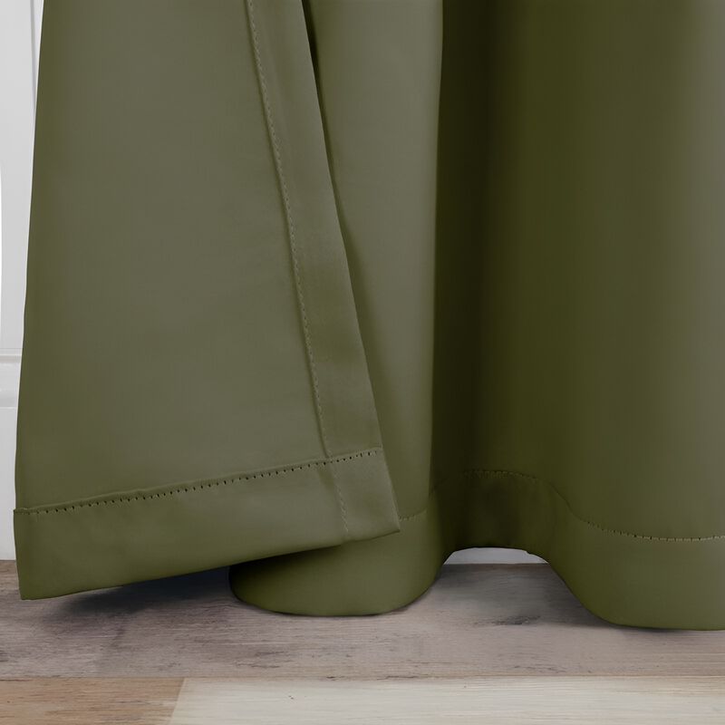 Set of 2 Blackout Curtains Rod Pocket Solid Room Darkening image number 2