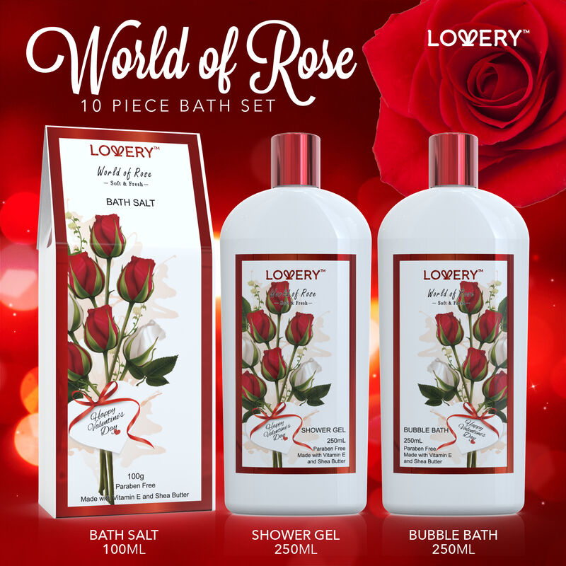Lovery Mother's Day Spa Gift Basket - Red Rose Scented image number 1