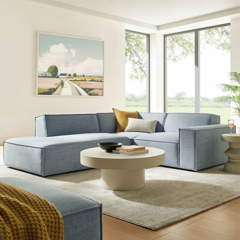 Restore 3-Piece Performance Fabric Upholstered Modular L-Shaped Sectional Sofa image number 8