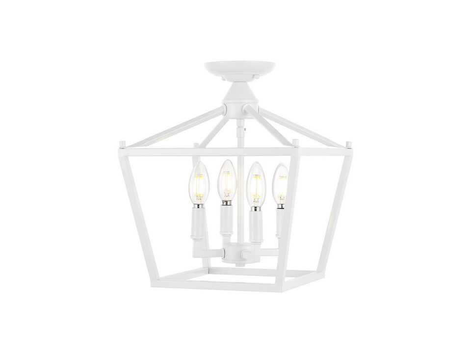 Plains 4-Light Iron Modern Farmhouse Pagoda LED Semi Flush Mount Lantern