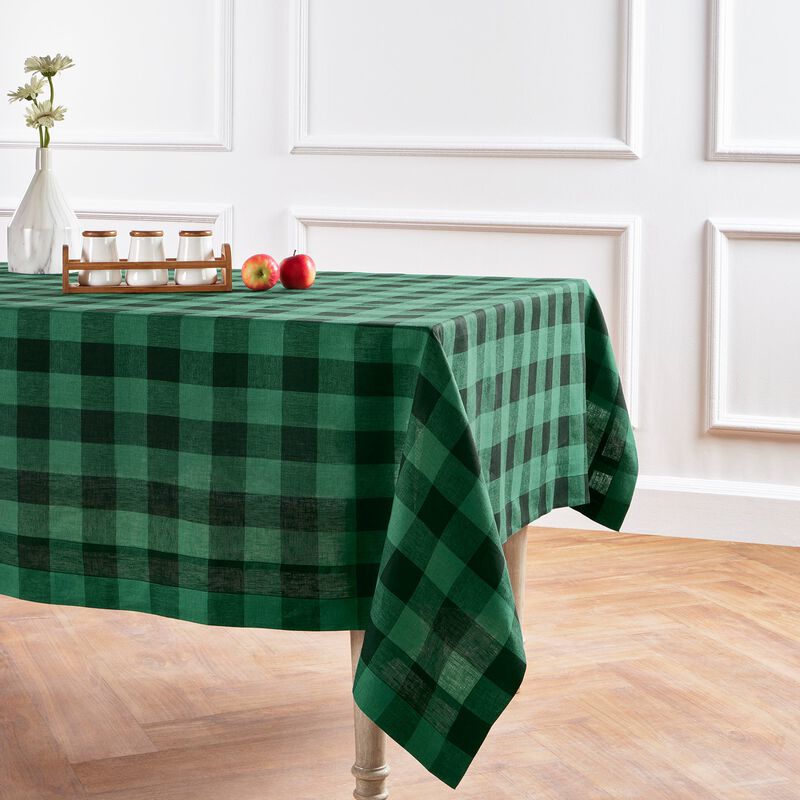 Solino Home 100% Pure Linen Tablecloth - Buffalo Check