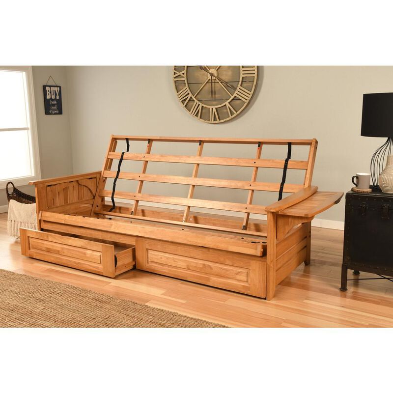 Phoenix Frame Queen-Butternut Finish-Marmont Thunder Mattress-Storage Drawers image number 4