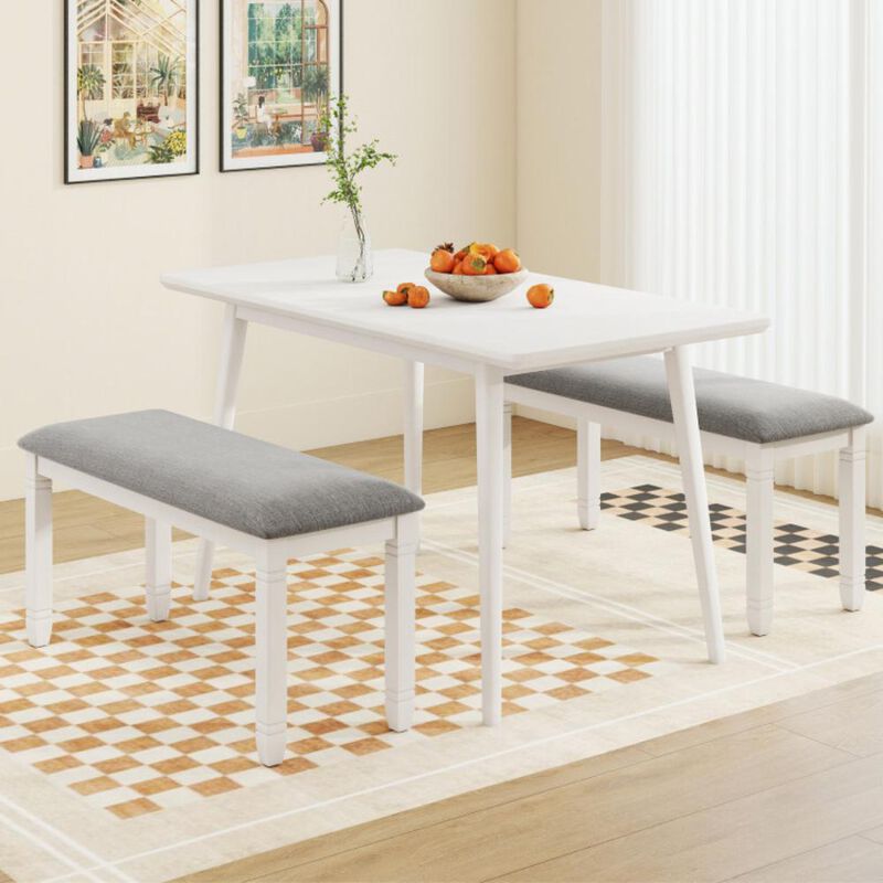 Hivvago Upholstered Bedroom Bench with Padded Seat and Solid Wood Legs