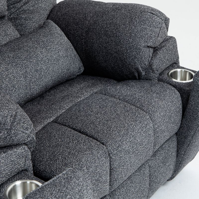 Velvet Electric Lift Recliner with Heating and Massage, Power Lift Sofa Chair with 2 Pocket Cup Holders, 2 Remote Controls, 4 OKIN Motors image number 5