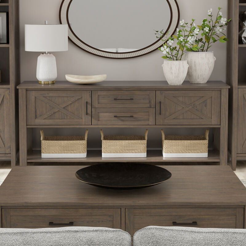 Ela SOLID WOOD 48 inch Wide Transitional Console Table in Smoky Brown