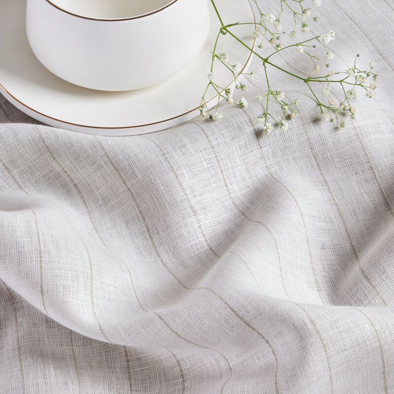 Solino Home 100% Pure Linen Table Runner - Pinstripe