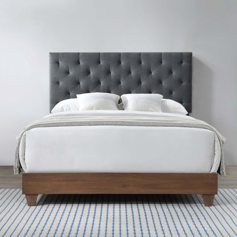 Modway - Rhiannon Diamond Tufted Upholstered Fabric Queen Bed image number 1