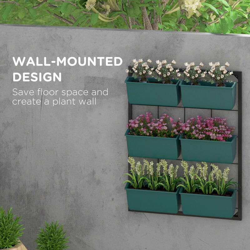 Hivvago 3-Tier Wall Hanging Planter with 6 Pots image number 3