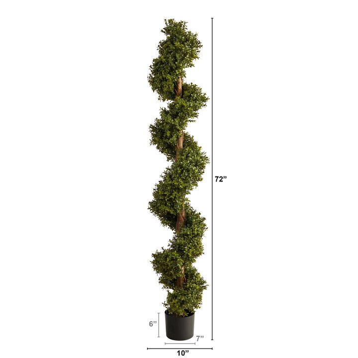 HomPlanti 6 Feet Boxwood Spiral Topiary Artificial Tree