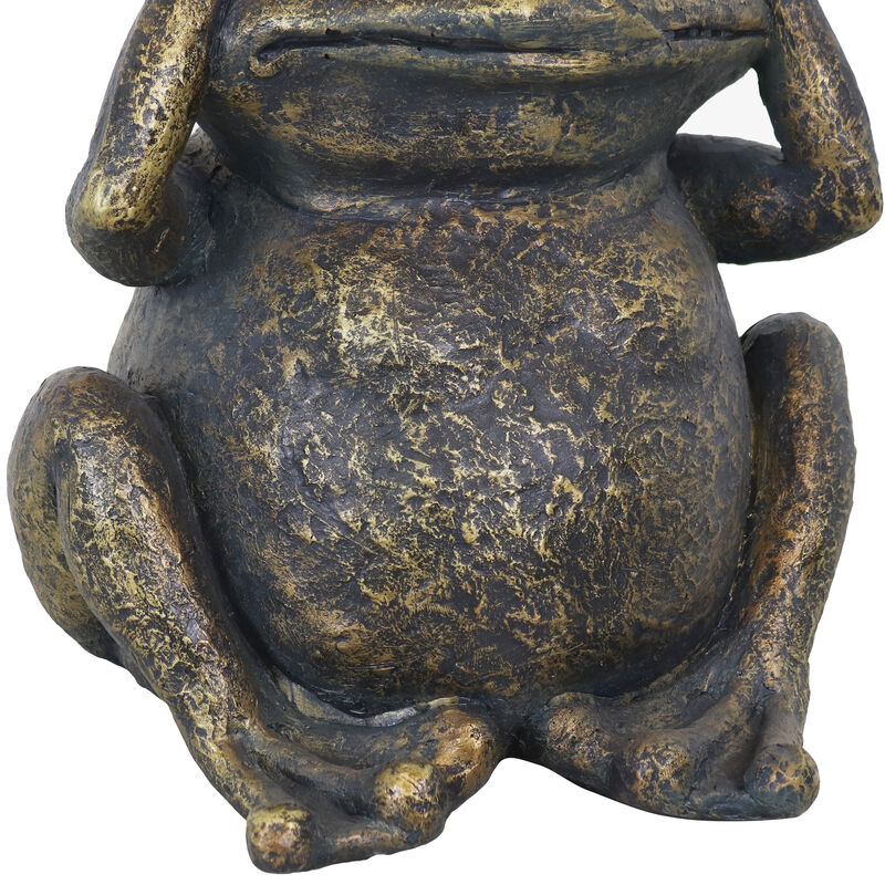 Sunnydaze Hear No Evil, See No Evil, and Speak No Evil Frog Statues - 10 in