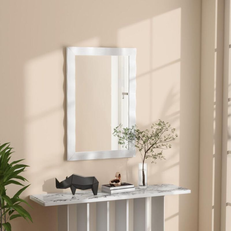 Hivvago Farmhouse Wall Mirror with Solid Wood Frame