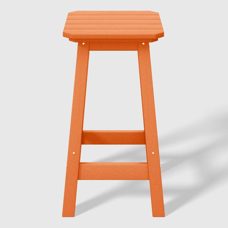WestinTrends 24" HDPE Outdoor Patio Counter High Backless Square Bar Stools Set of Three
