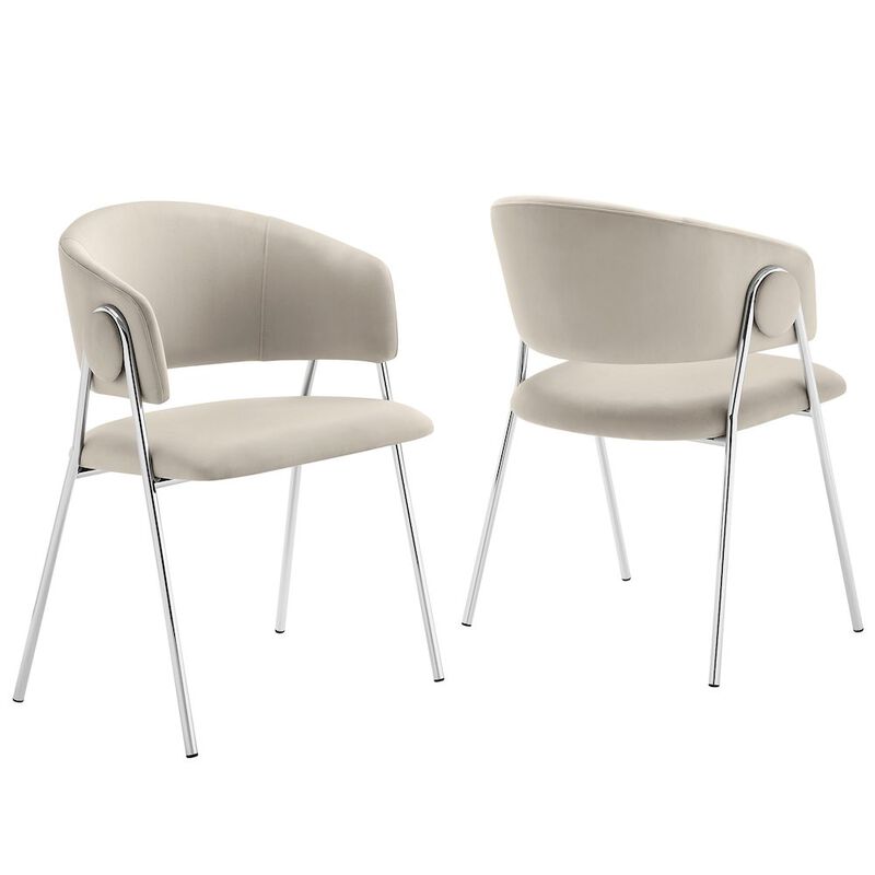 Nella Upholstered Performance Velvet Dining Chair Set of 2 image number 0