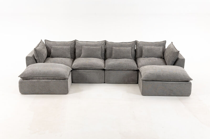 Blebze 129.8" Couch Oversized Modular Sectional image number 0