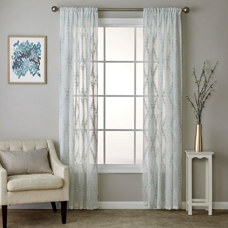SKL Home By Saturday Knight Ltd Diamond Vine Window Curtain Panel - 52X84", White