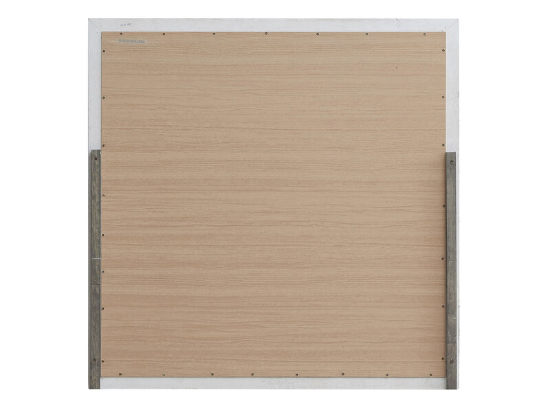 Lorana 38 in. x 38 in. Modern Square Framed Silver Champagne Dresser Mirror