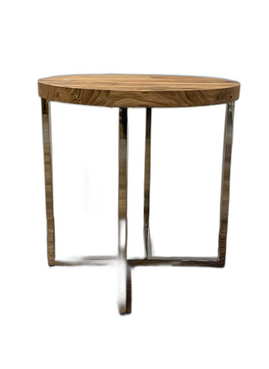 Modern Rustic Side Table with Open Shelf, Perfect for Living Room or Bedroom