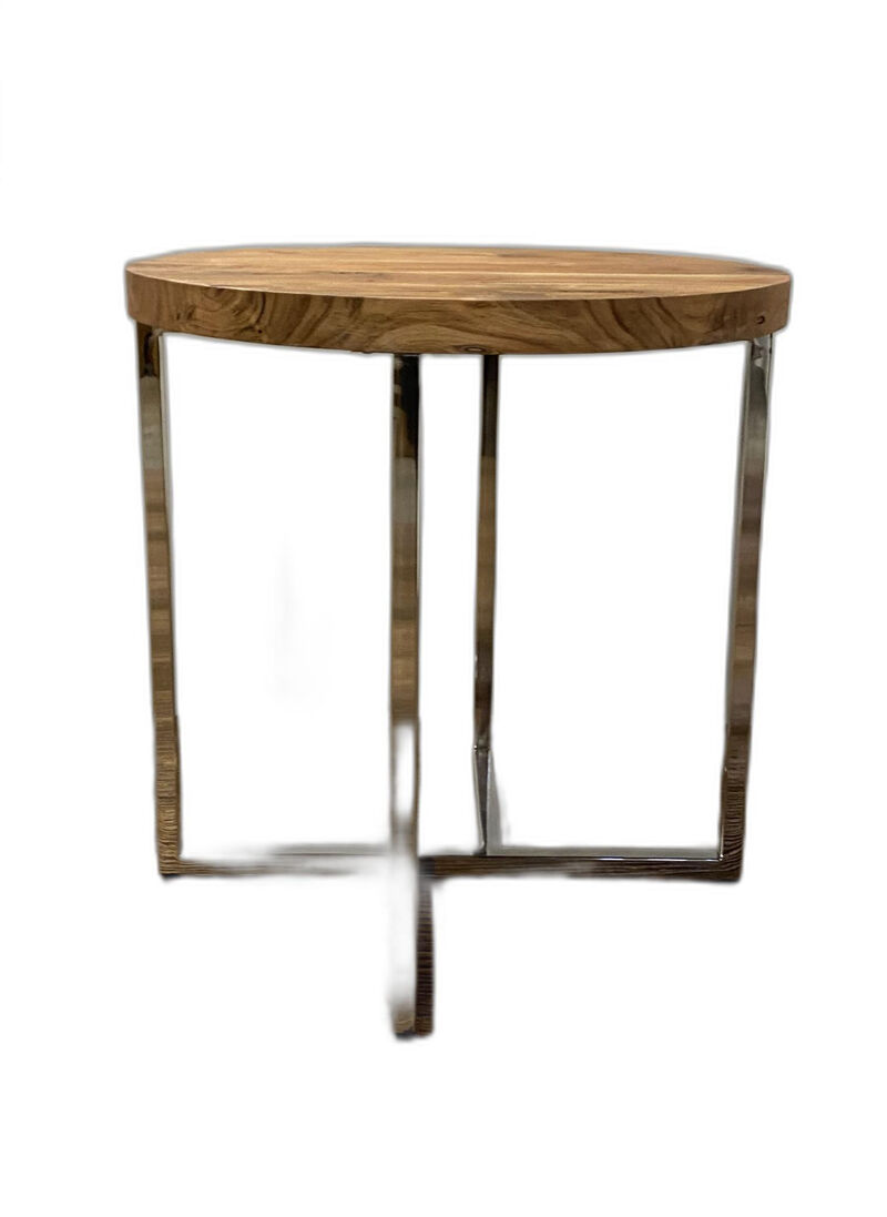 Modern Rustic Side Table with Open Shelf, Perfect for Living Room or Bedroom