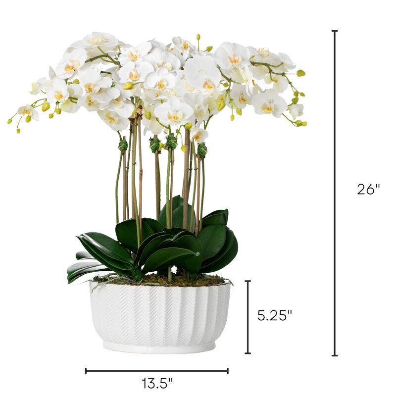 Faux Orchid Centerpiece - Silk Orchid Arrangement - 26”