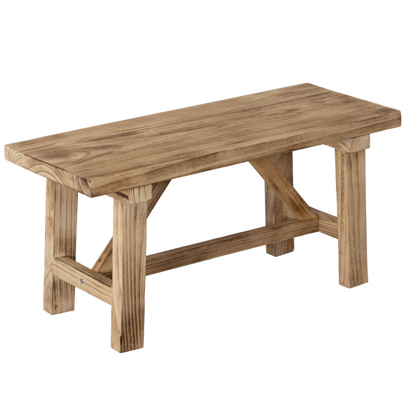 Vintiquewise 36'' Wooden Bench Farmhouse Entryway Organizer Retro Rustic Accent Seat Natural Wood Armless Design for Living Room Hallway Kitchen Dining Room Stylish & Practical Décor for Indoor Space