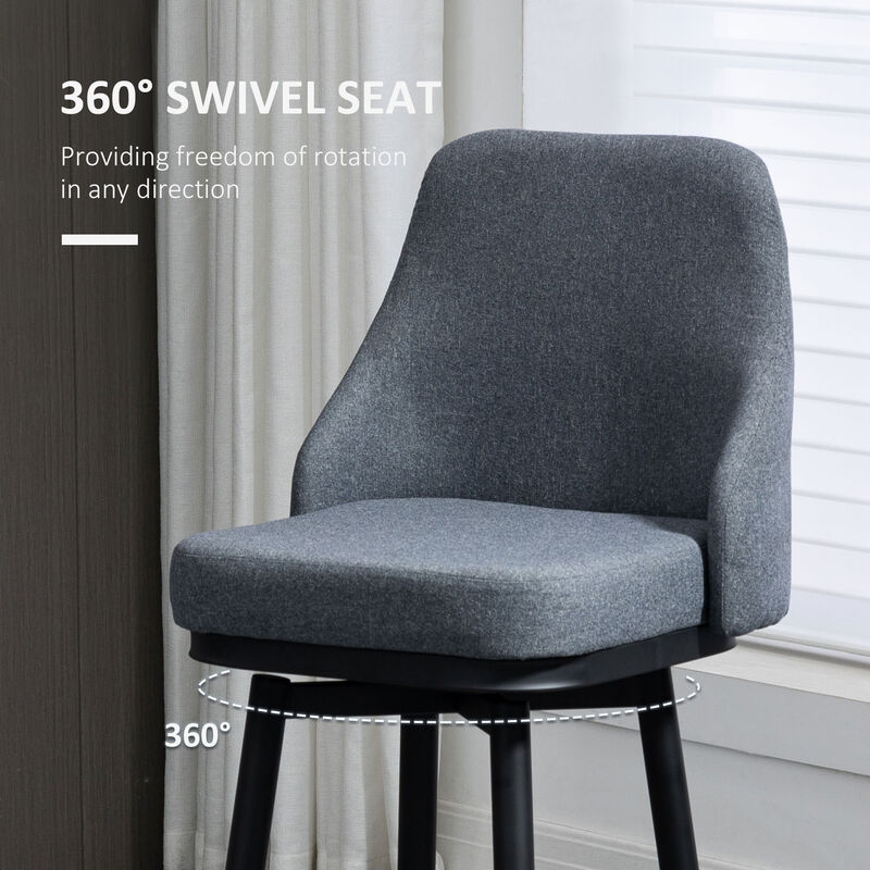Hivvago Modern Bar Stools Set of 2 with Steel Legs image number 4