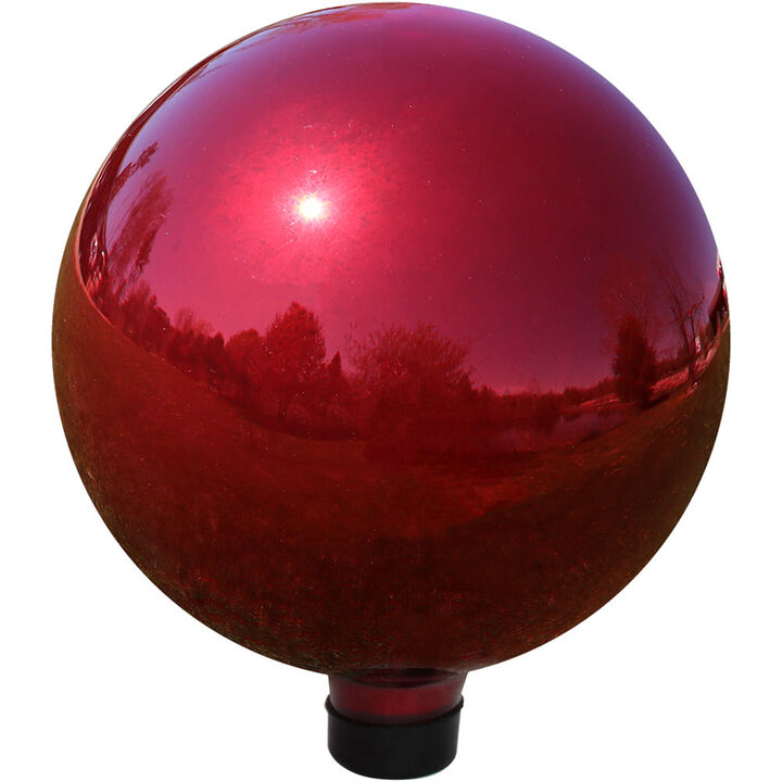 Sunnydaze 10" Mirrored Glass Stainless Steel Gazing Globe