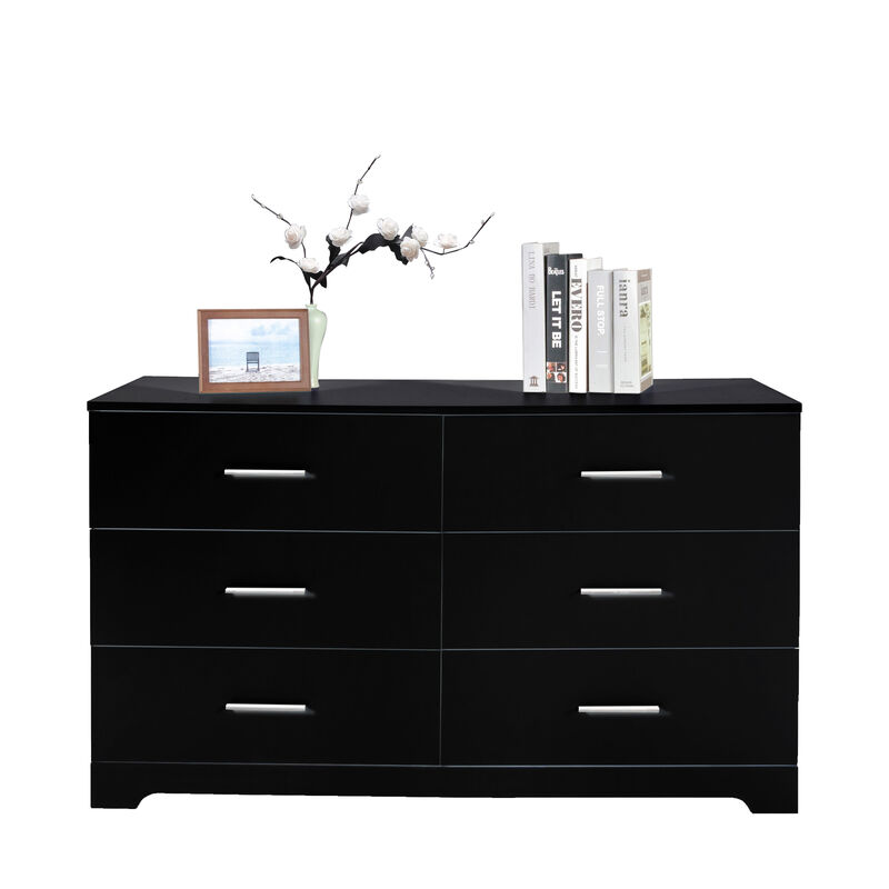 Wide 6-Drawer Dresser, Bedroom Storage Cabinet for Clothes & Essentials