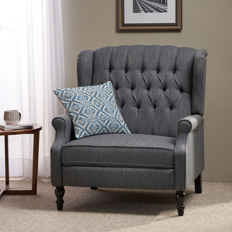Streamdale Diamond Stitch Wingback Manual Recliner Comfort and Style United image number 1