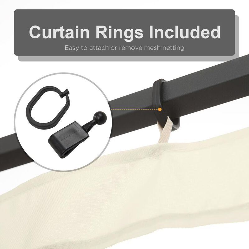 Hivvago 12x12 Gazebo Mesh Sidewall Replacement with Zipper image number 4