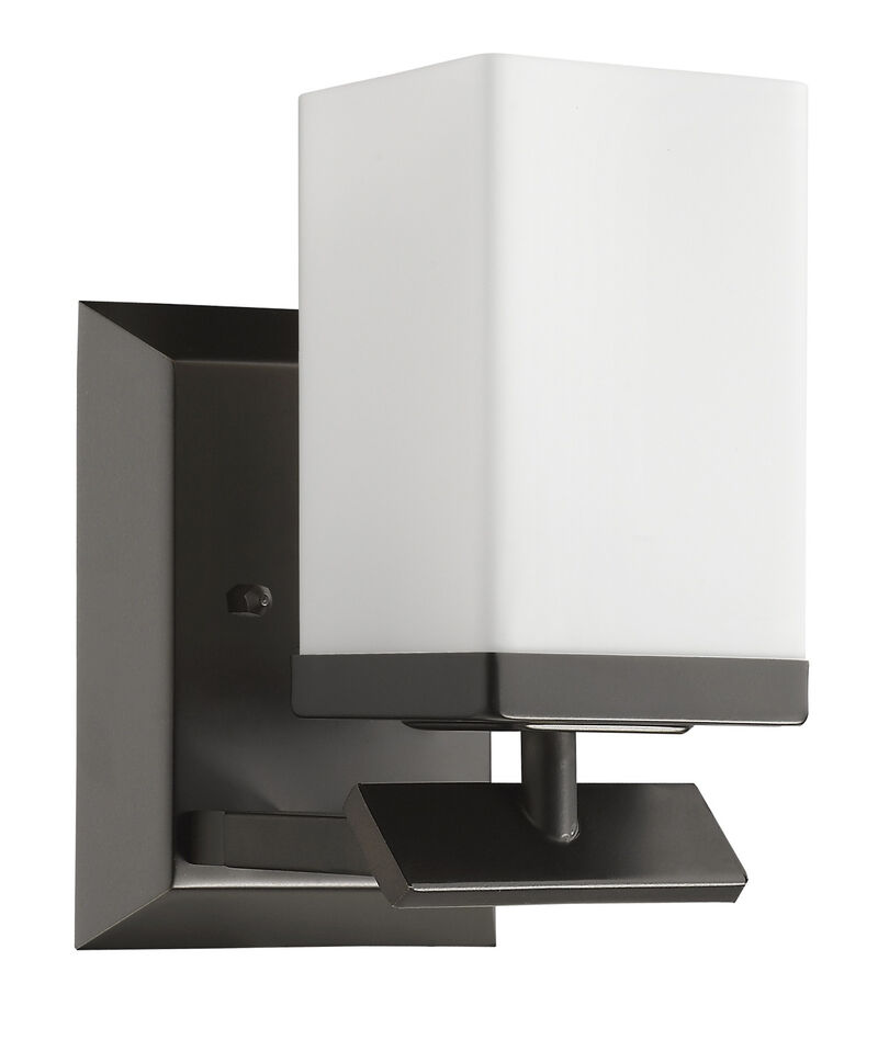 Hivvago One Light Bronze Frosted Glass Wall Sconce