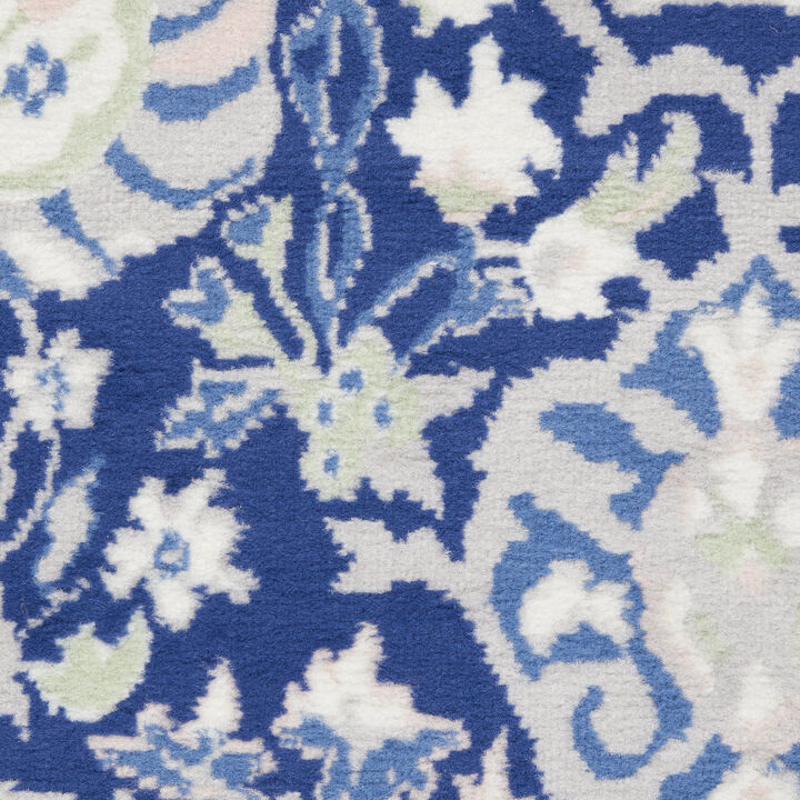 HomeRoots Floral Medallion Distressed Non Skid Area Rug