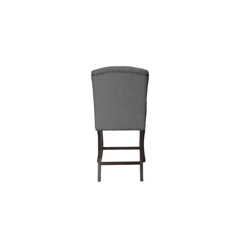 Best Quality Furniture Counter Height Upholstered Side Chairs With Tufted Buttons And Nailhead Trim