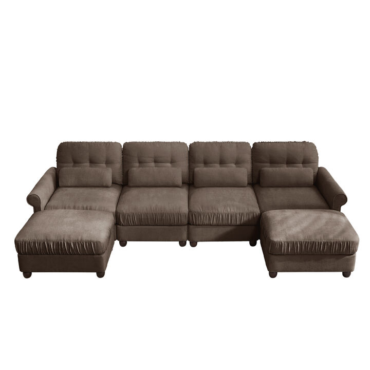 Jokceg Chenille U‑Shape Modular Sectional Sofa