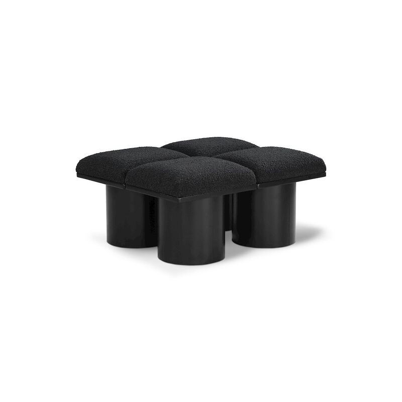 Meridian Furniture Pavilion Black Boucle Fabric Bench