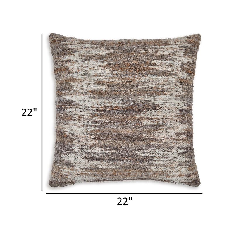 Nely 22 Inch Accent Pillow Set of 4, Handwoven Abstract Design, Ivory Brown - Benzara