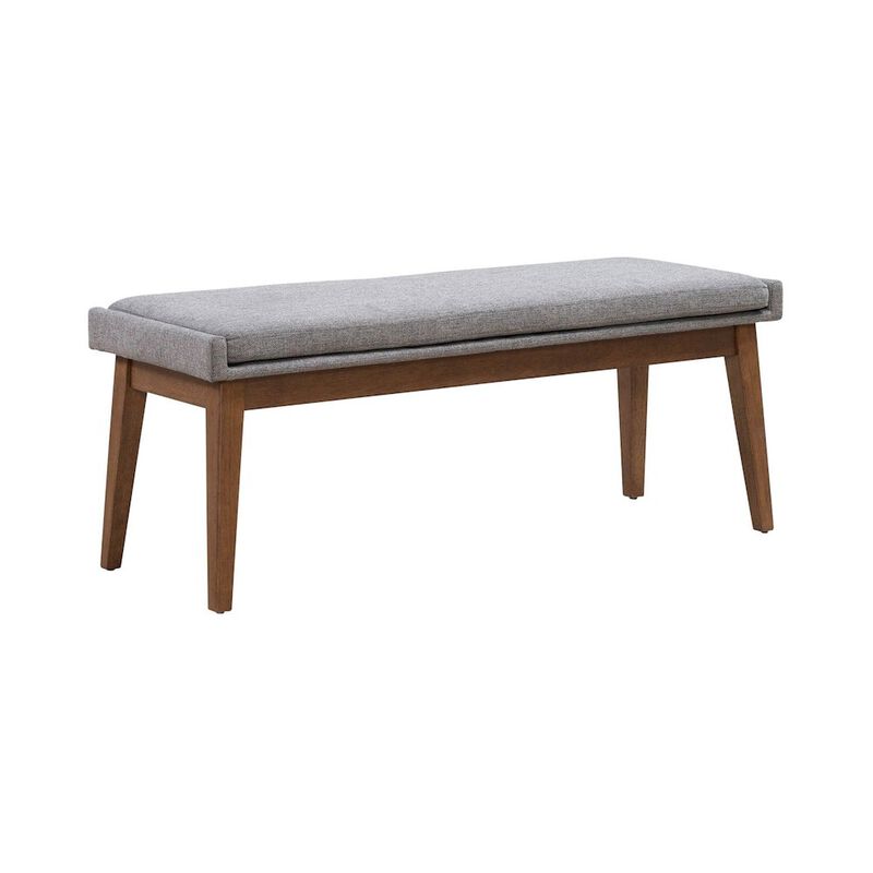Liberty Furniture Grey Linen Upholstered Dining Bench with Removable Cushion - Satin Walnut image number 5