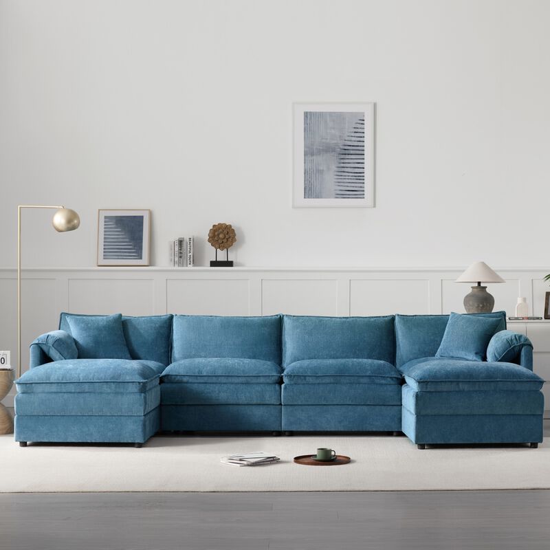 Fincep U-Shaped Modular Cloud Sectional Sofa image number 2
