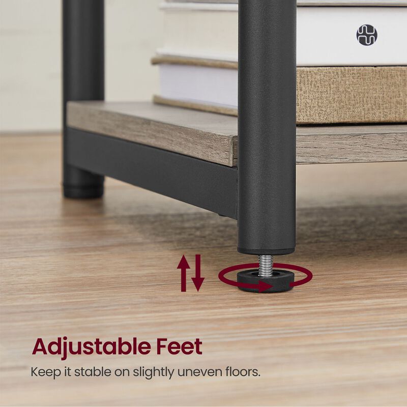 Side Table with Charging Station - Convenient End Table Featuring USB Ports and Outlets