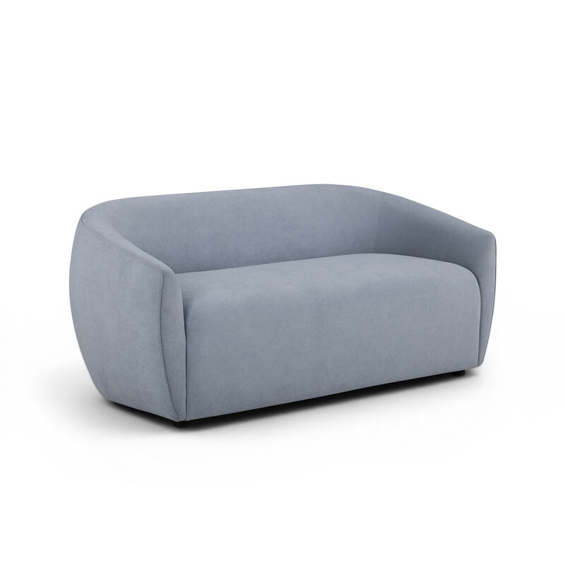 Jordan Baby Blue Textured Velvet Loveseat image number 1