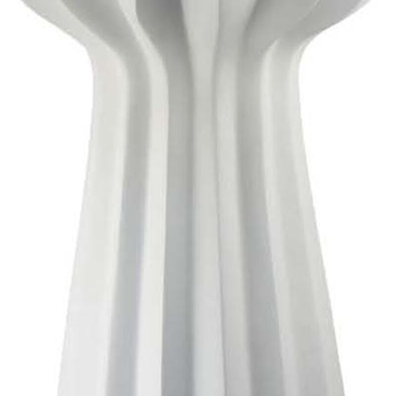 Samo Decorative Vase, Textured Body w Bulb Top, 37 Inch White Resin