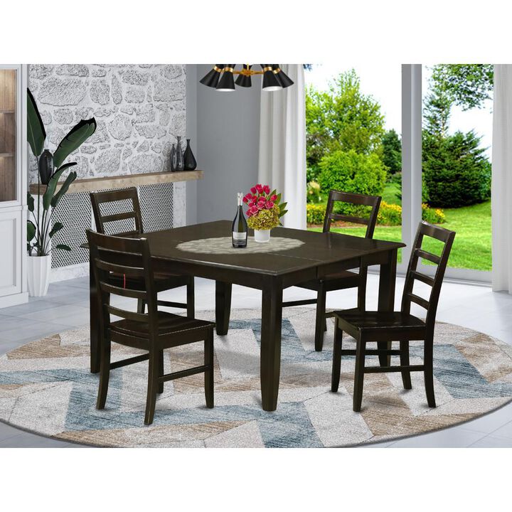 5 Pc Kitchen set-Table with Leaf and 4 dinette Chairs.