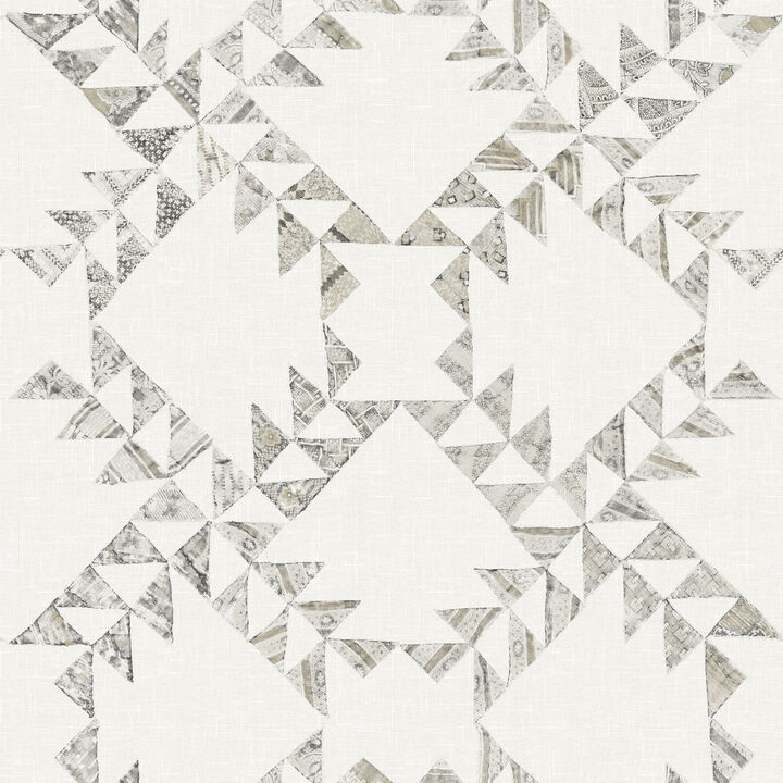 Scrap Quilt Grey Wallpaper
